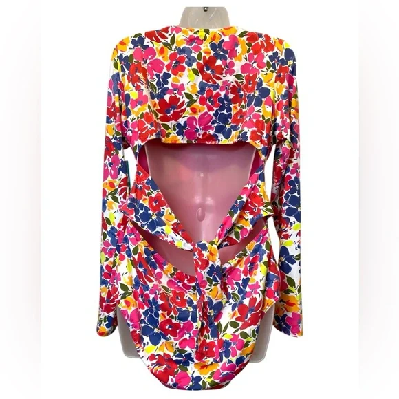 NWT Roxy Bloomin Babe Onesie Floral Swimsuit - Picture 2 of 8